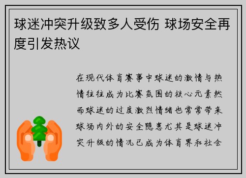 球迷冲突升级致多人受伤 球场安全再度引发热议